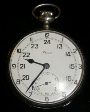 Waffen SS/ Reloj de Bolsillo "Alpina" con Emblema y dedicatoria